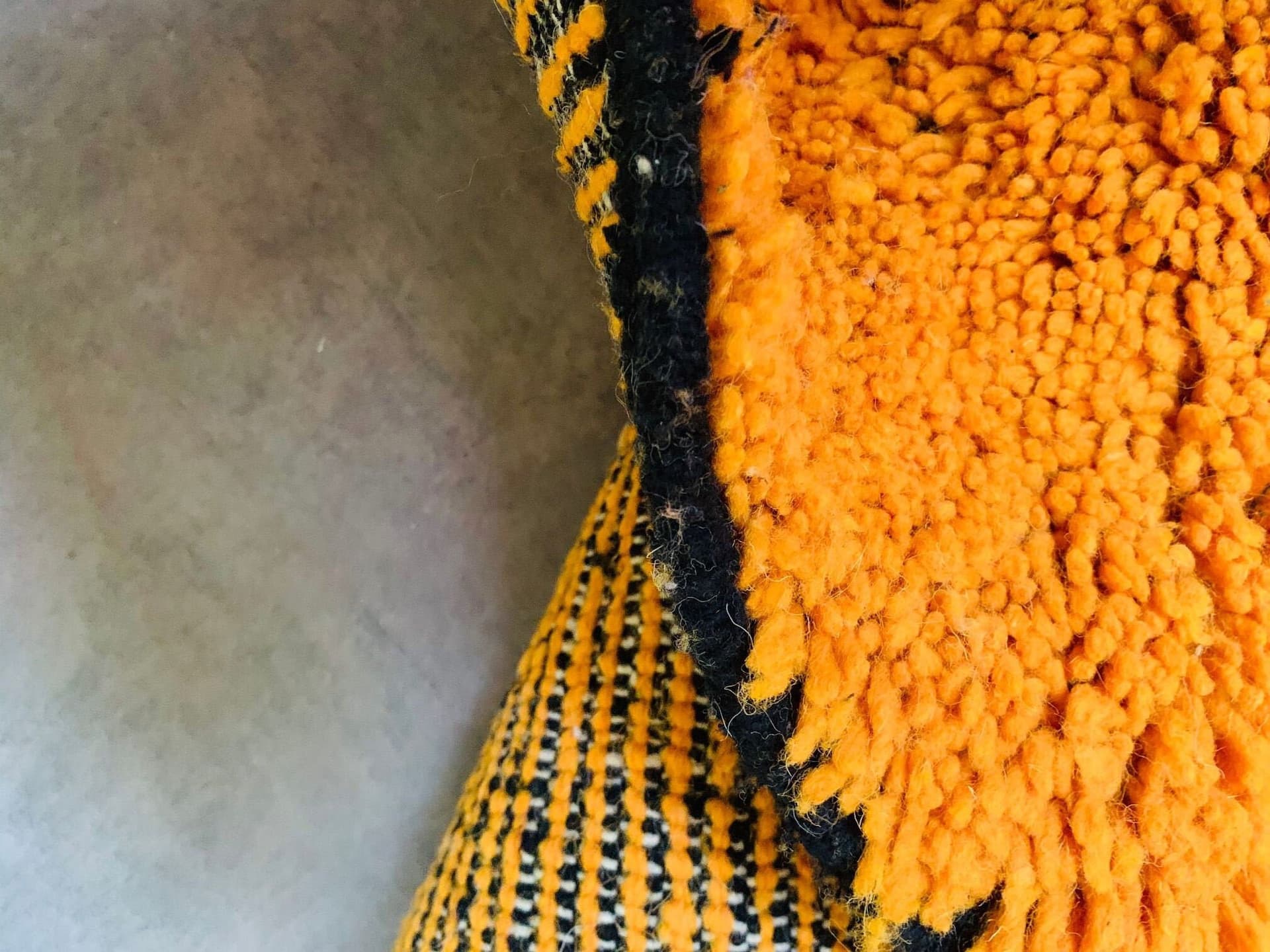 Orange Tasseled Beni Ourain Rug