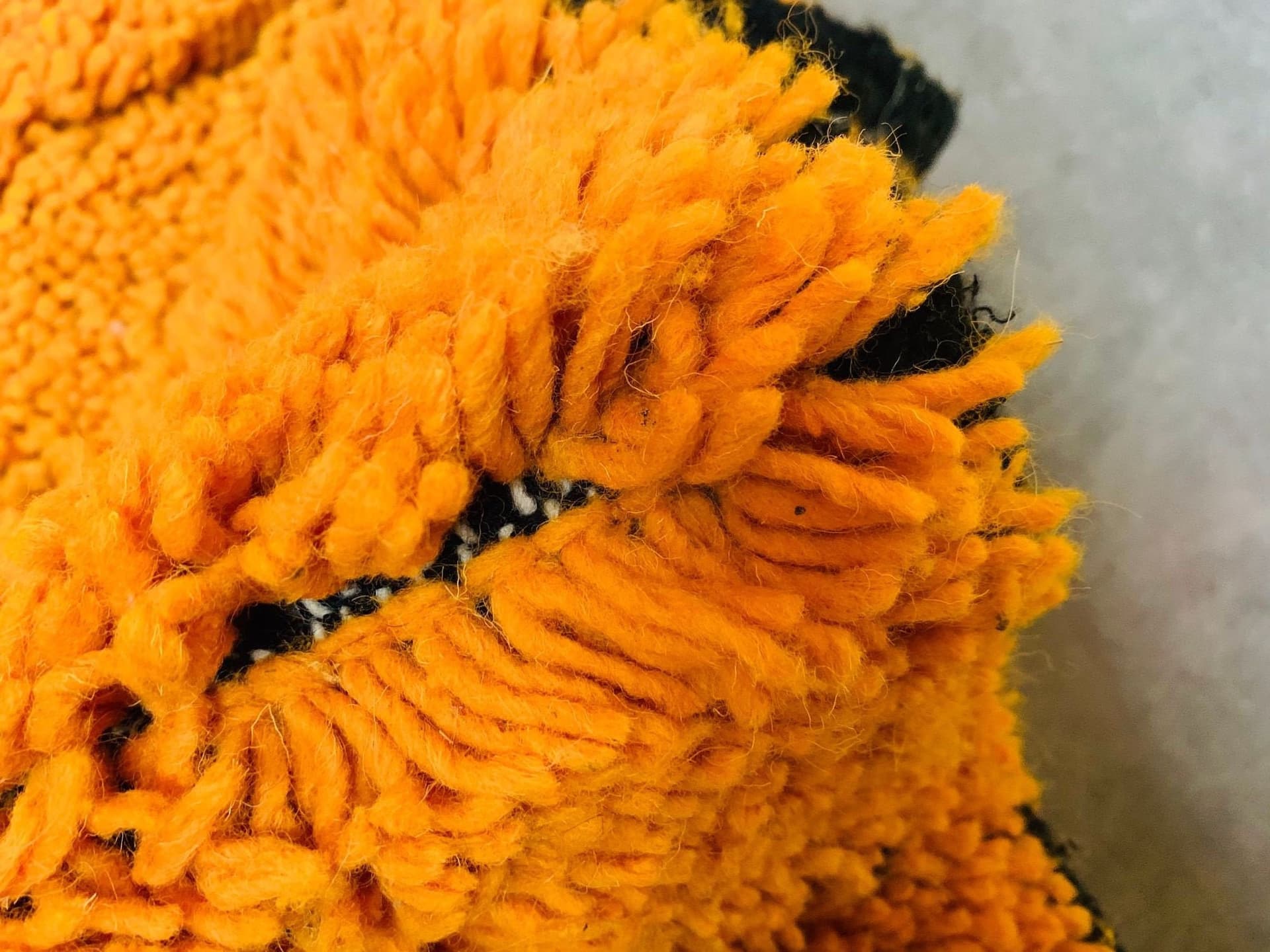 Orange Tasseled Beni Ourain Rug