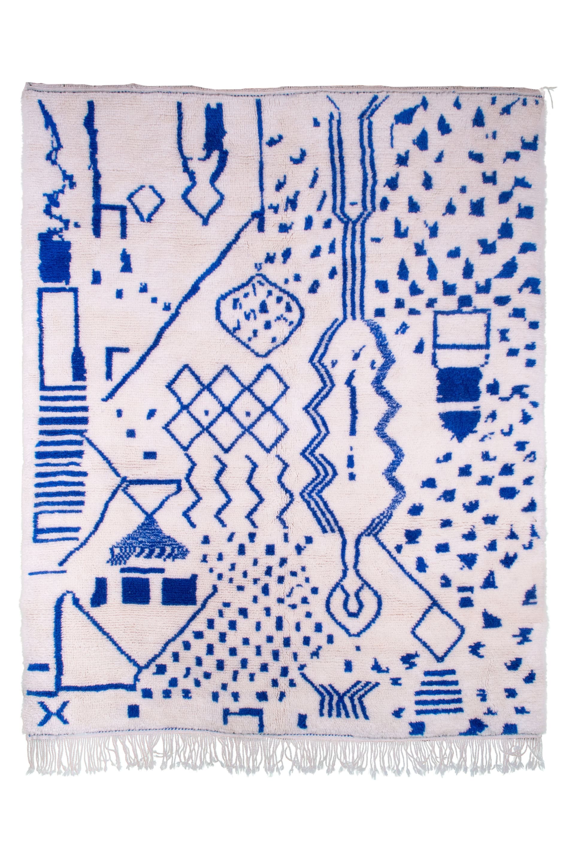 Blue Abstract Beni Ourain Rug