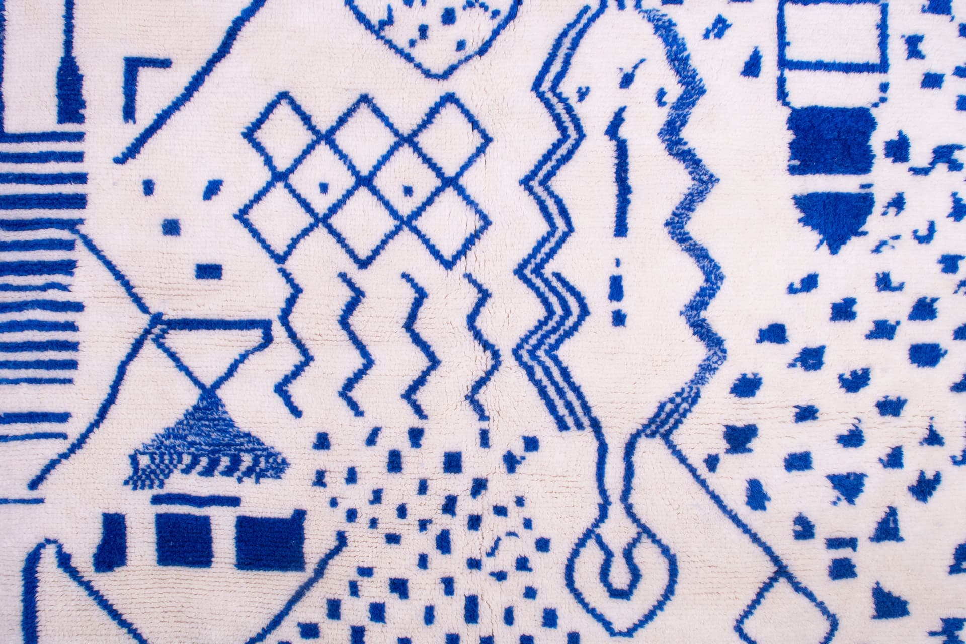 Blue Abstract Beni Ourain Rug
