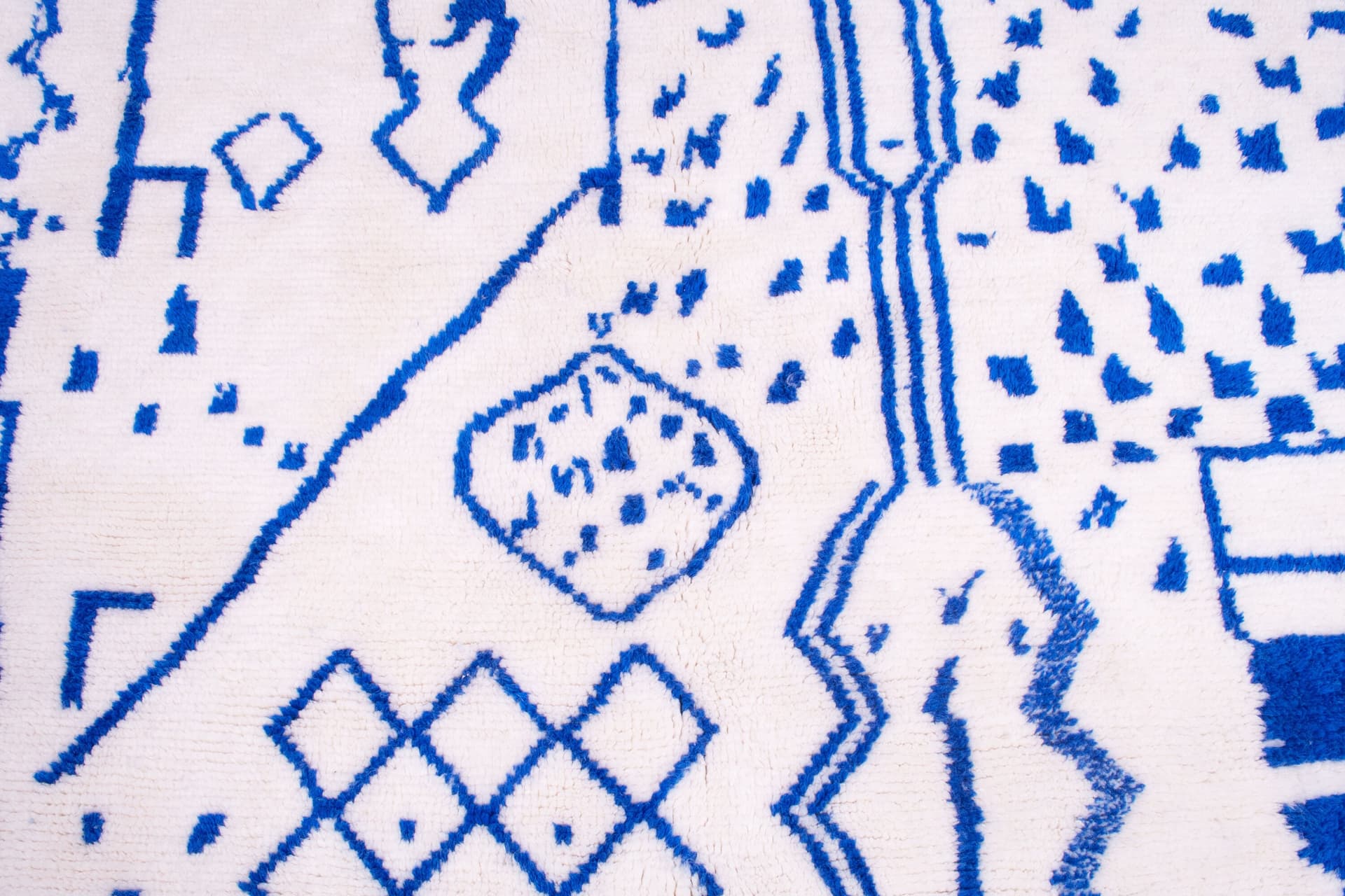 Blue Abstract Beni Ourain Rug