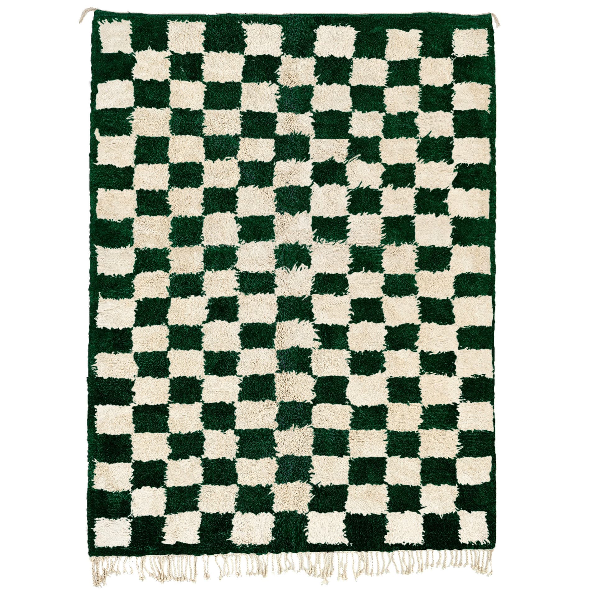 Green Ivory Checkered Rug