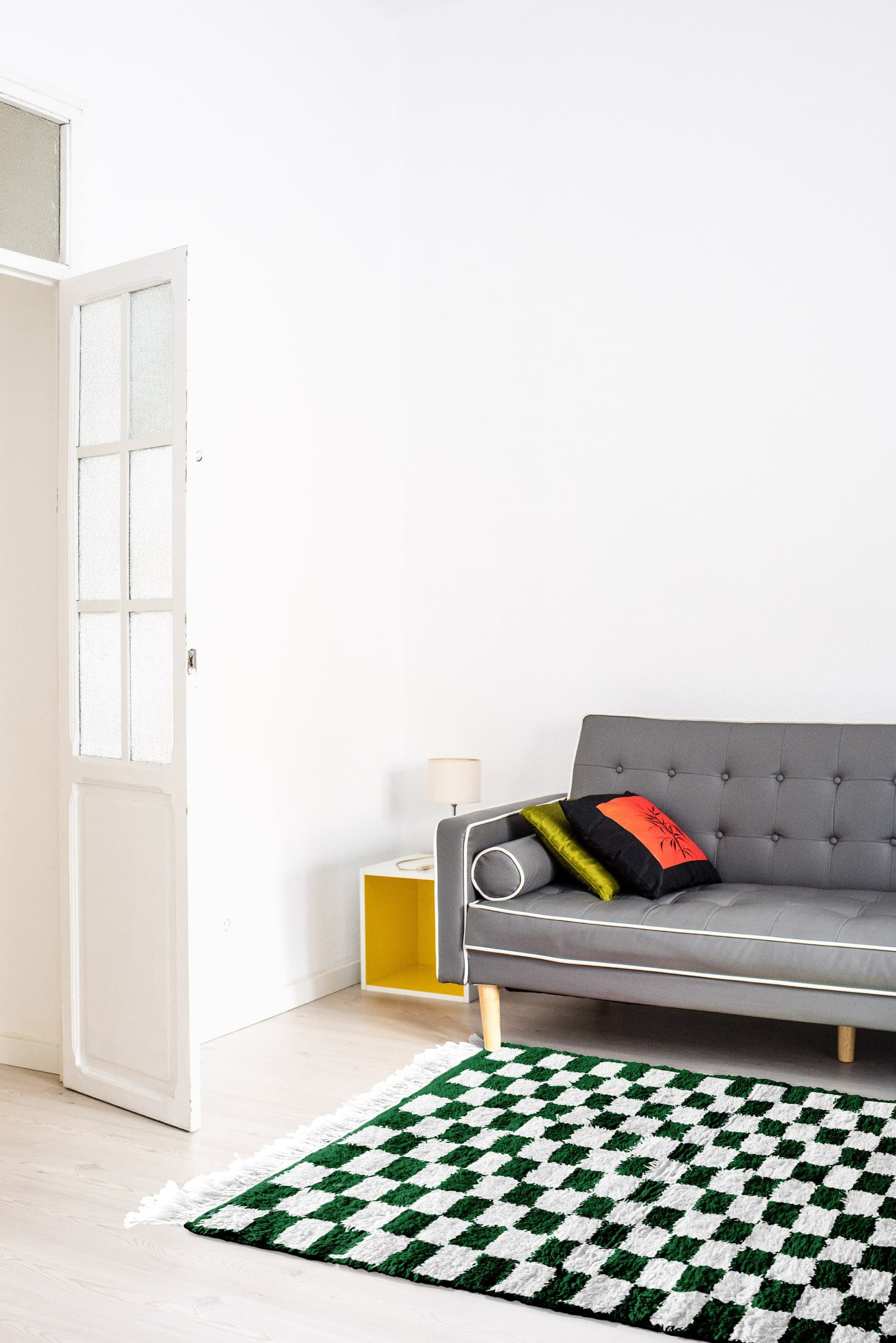 Green Ivory Checkered Rug