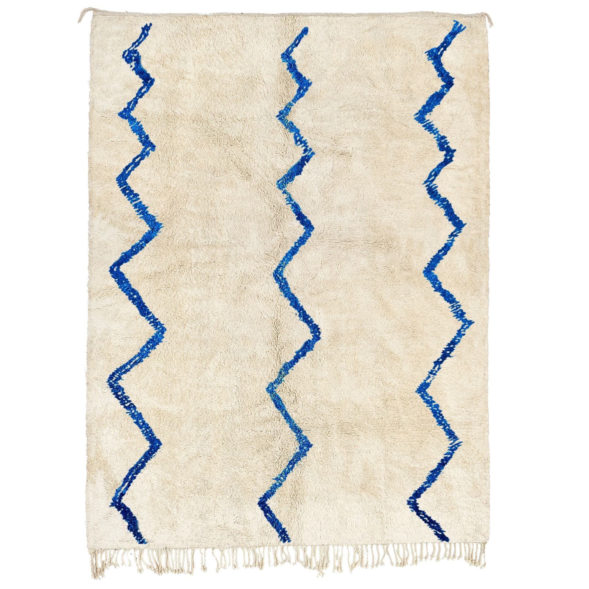 Blue Triple Zigzag Beni Ourain Rug