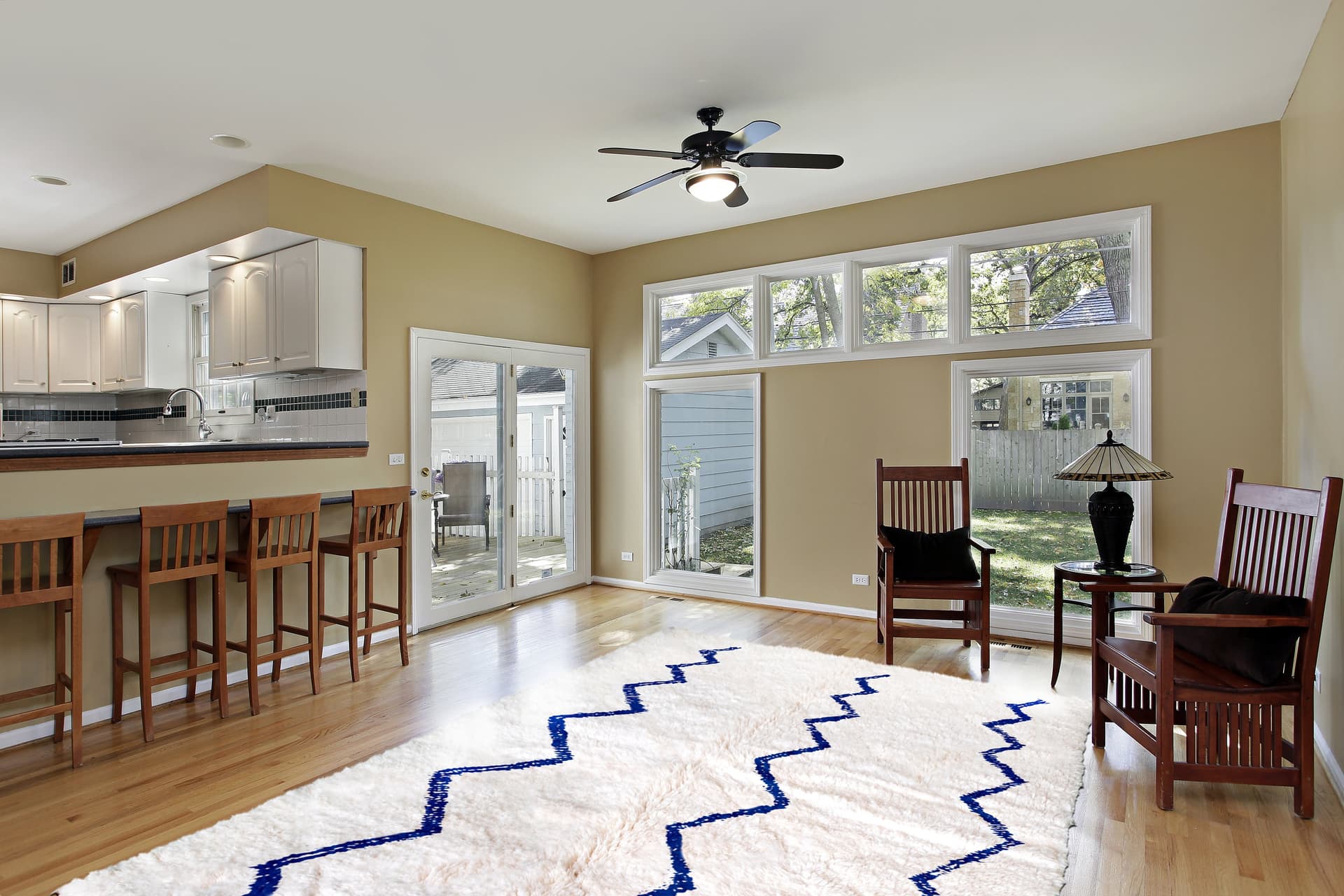 Blue Triple Zigzag Beni Ourain Rug