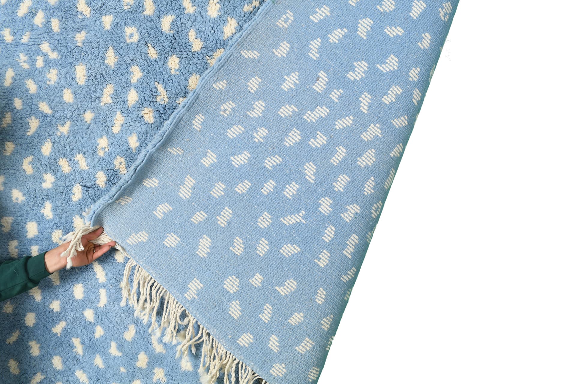 Blue Speckled Shag Rug