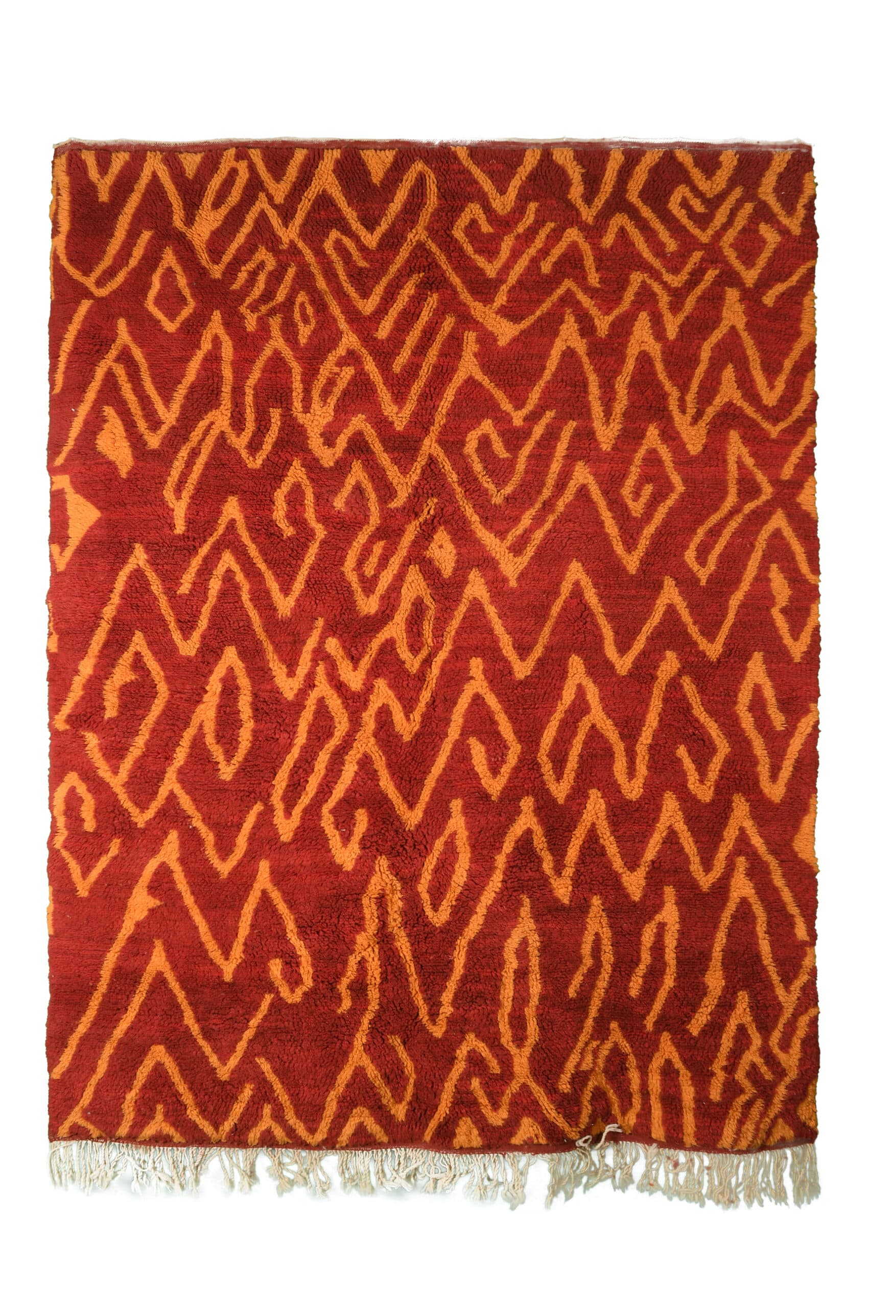 Rust Zigzag Shag Rug