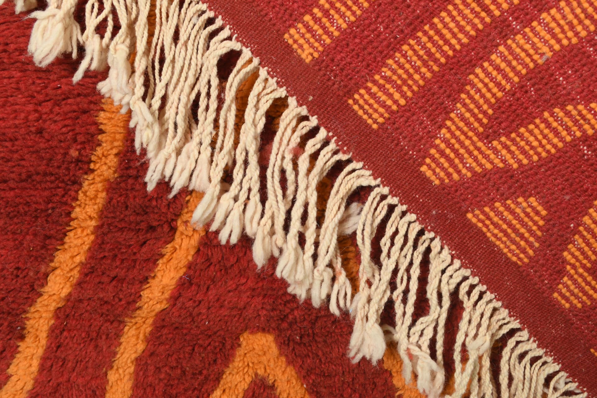 Rust Zigzag Shag Rug