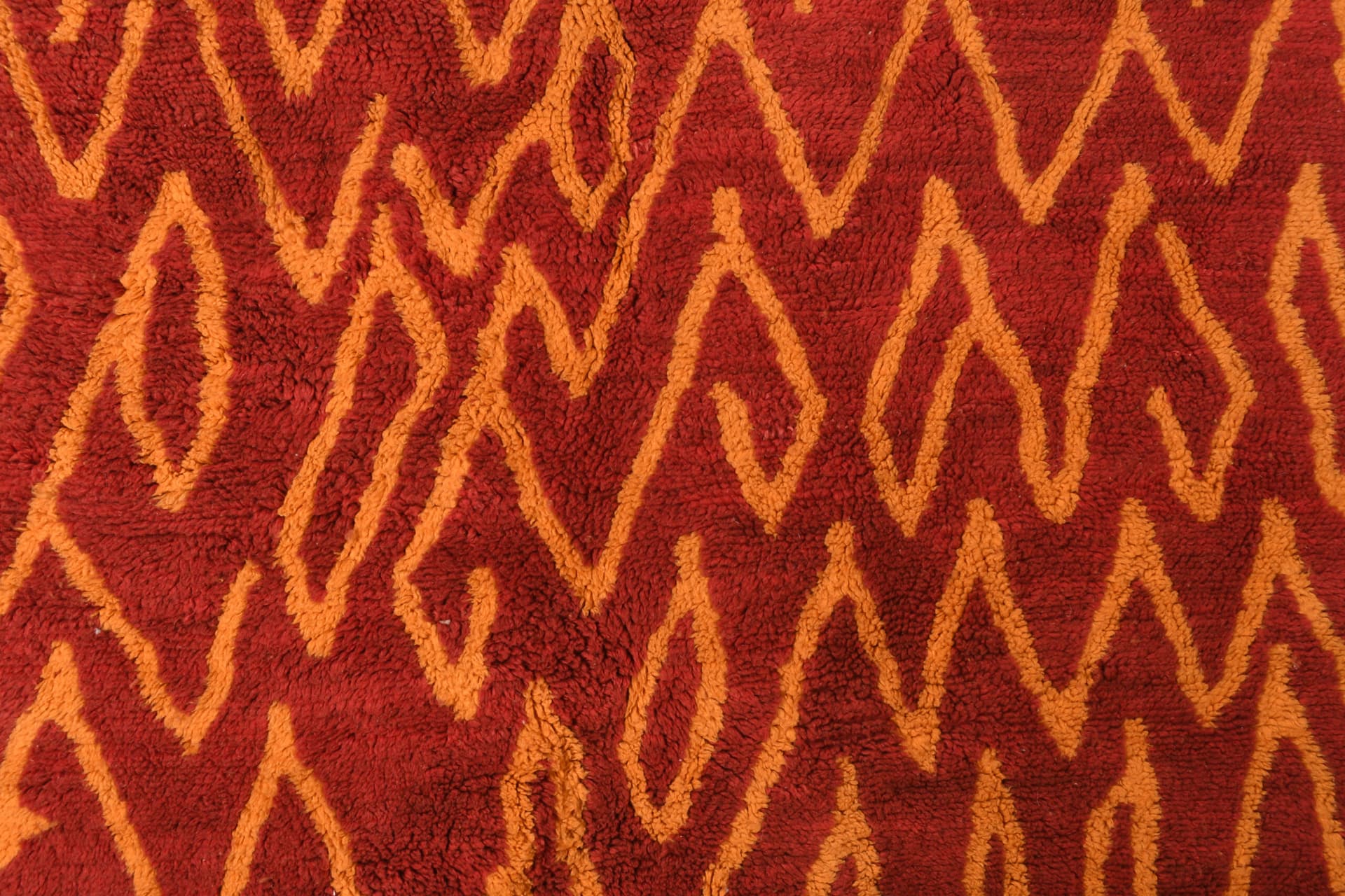 Rust Zigzag Shag Rug