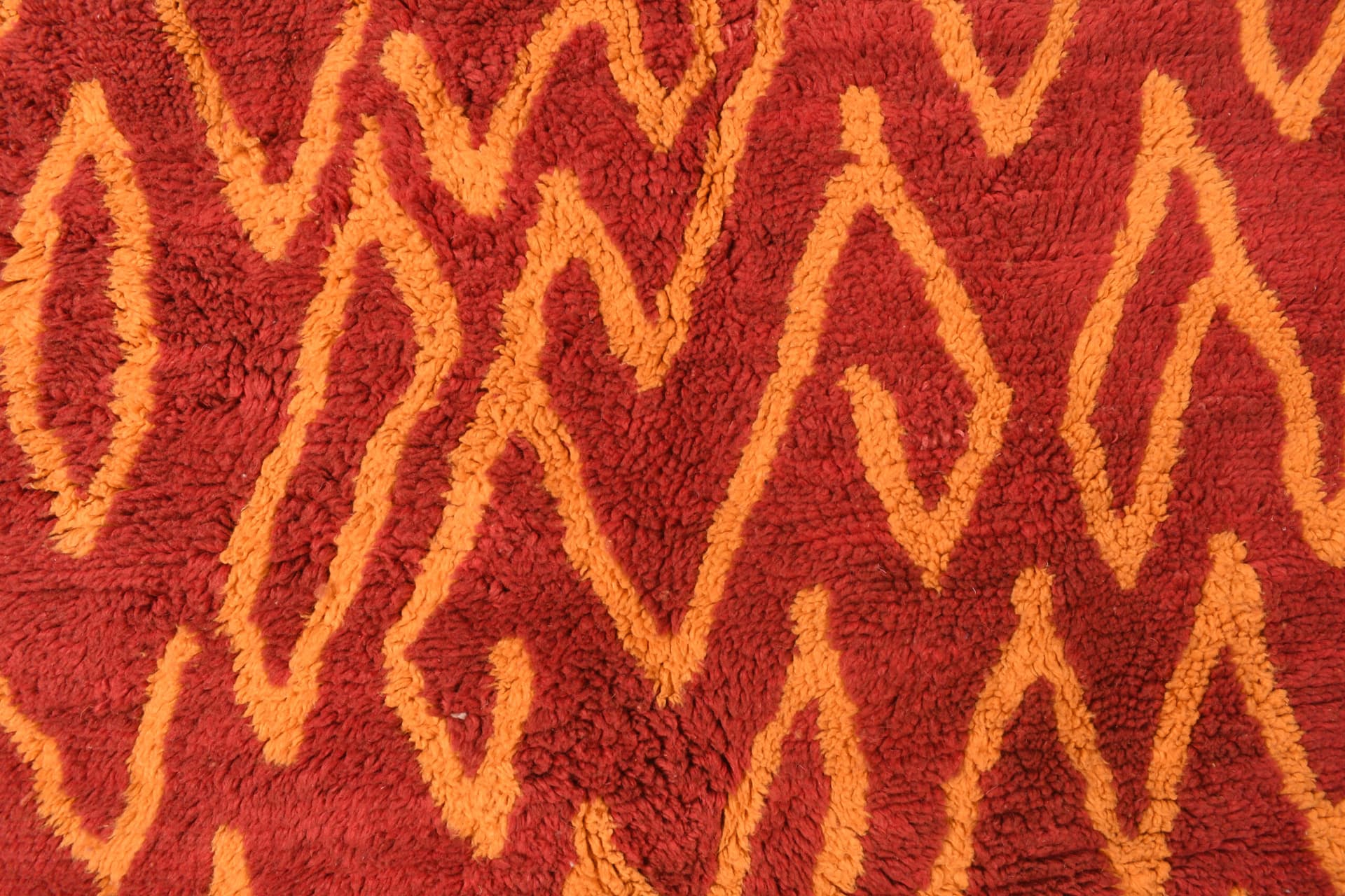 Rust Zigzag Shag Rug