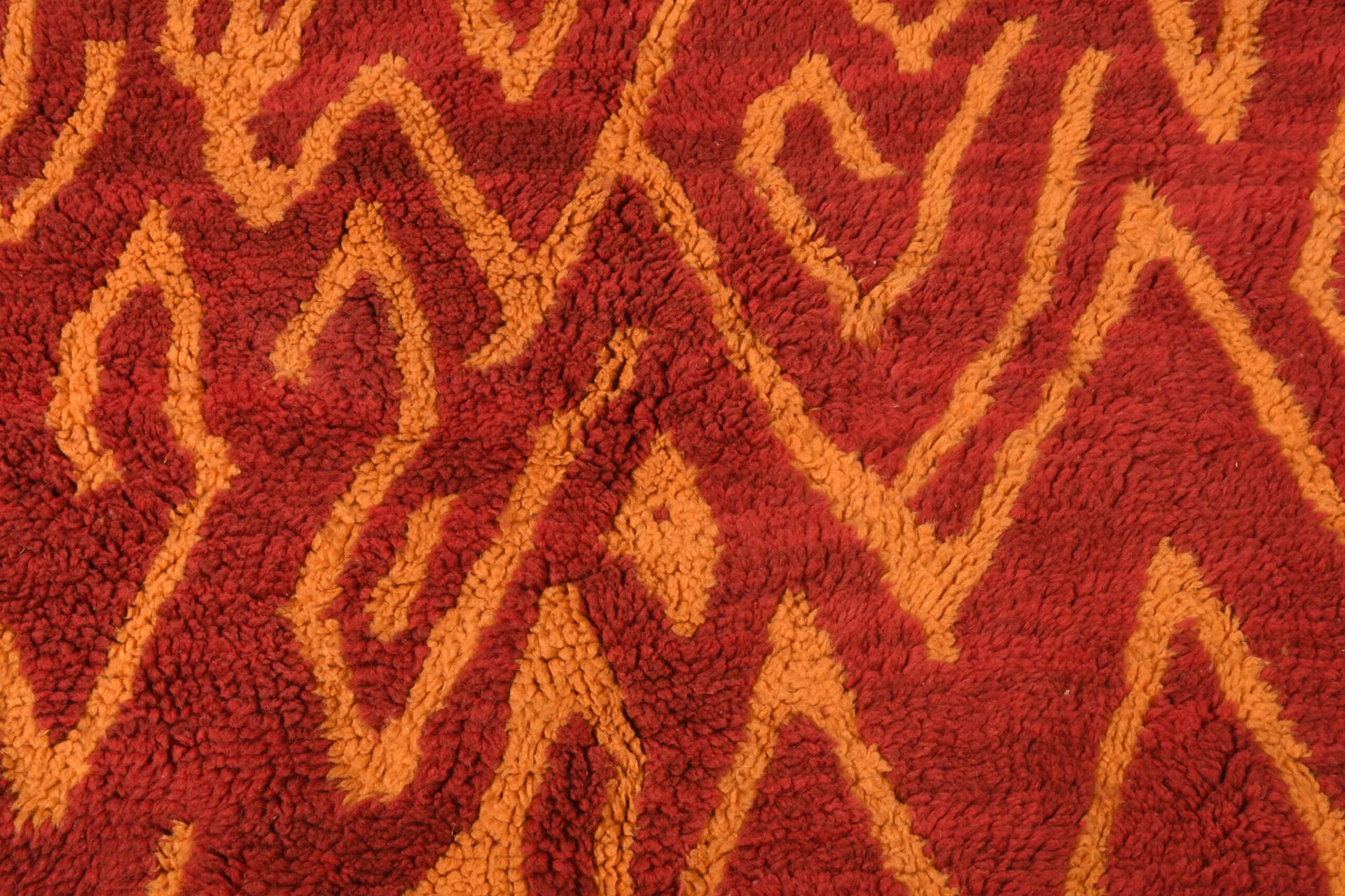 Rust Zigzag Shag Rug