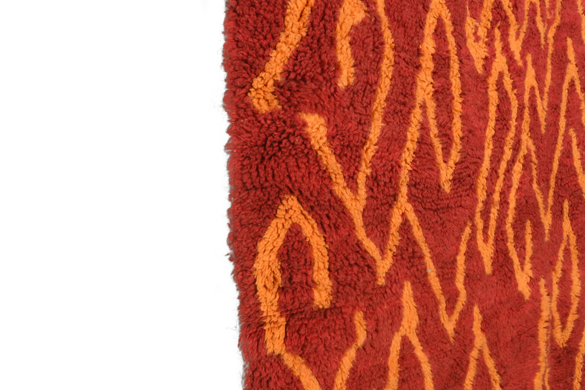 Rust Zigzag Shag Rug