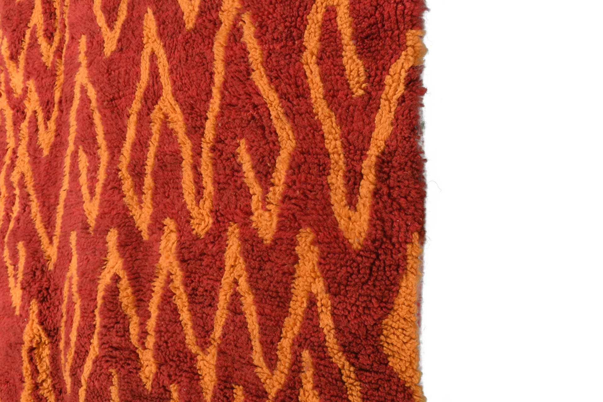 Rust Zigzag Shag Rug