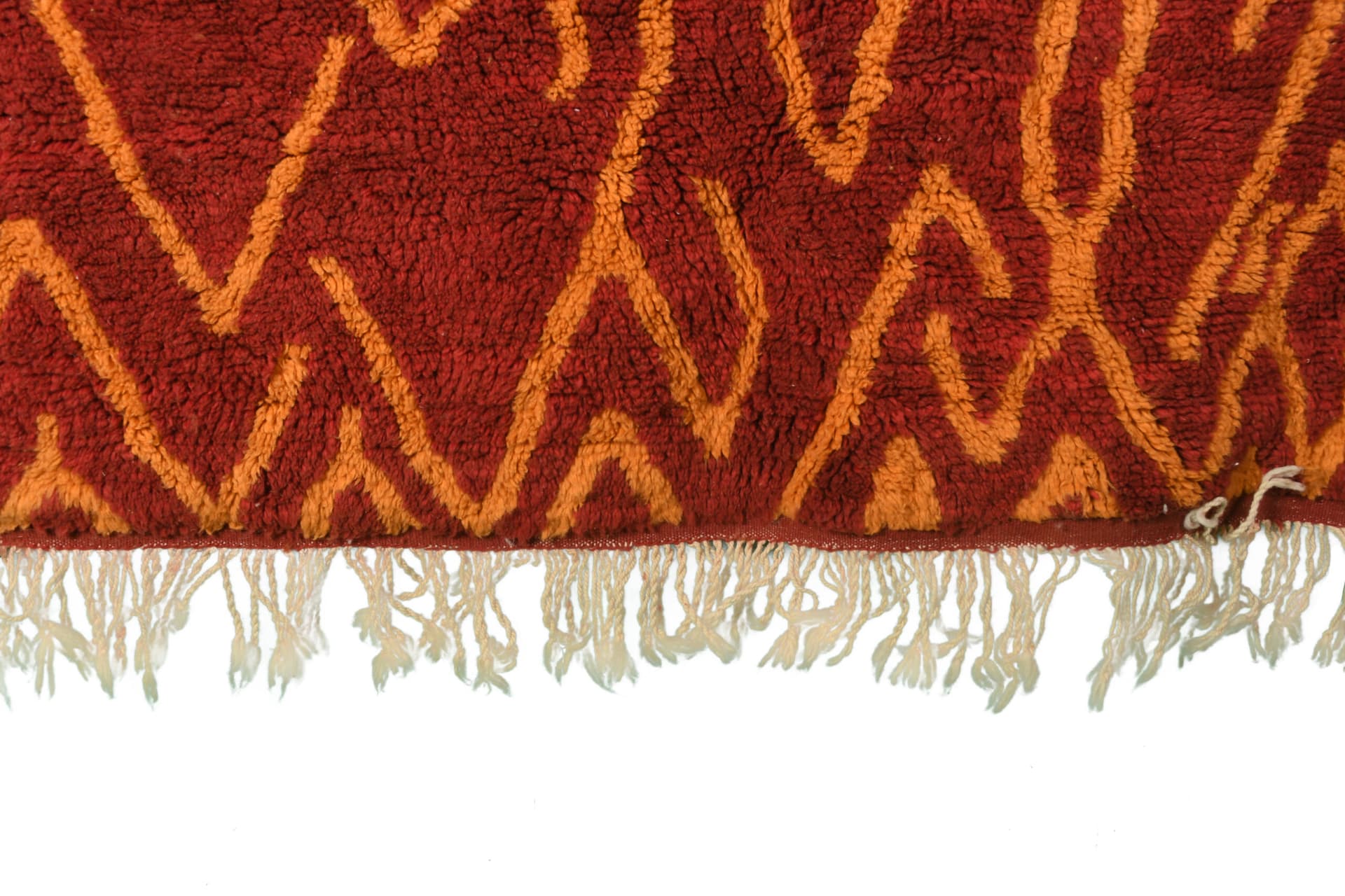Rust Zigzag Shag Rug
