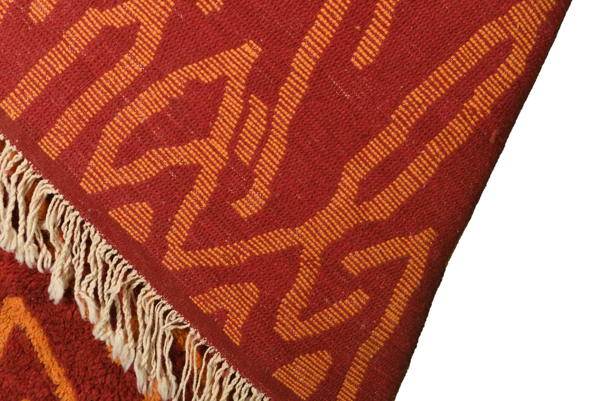 Rust Zigzag Shag Rug