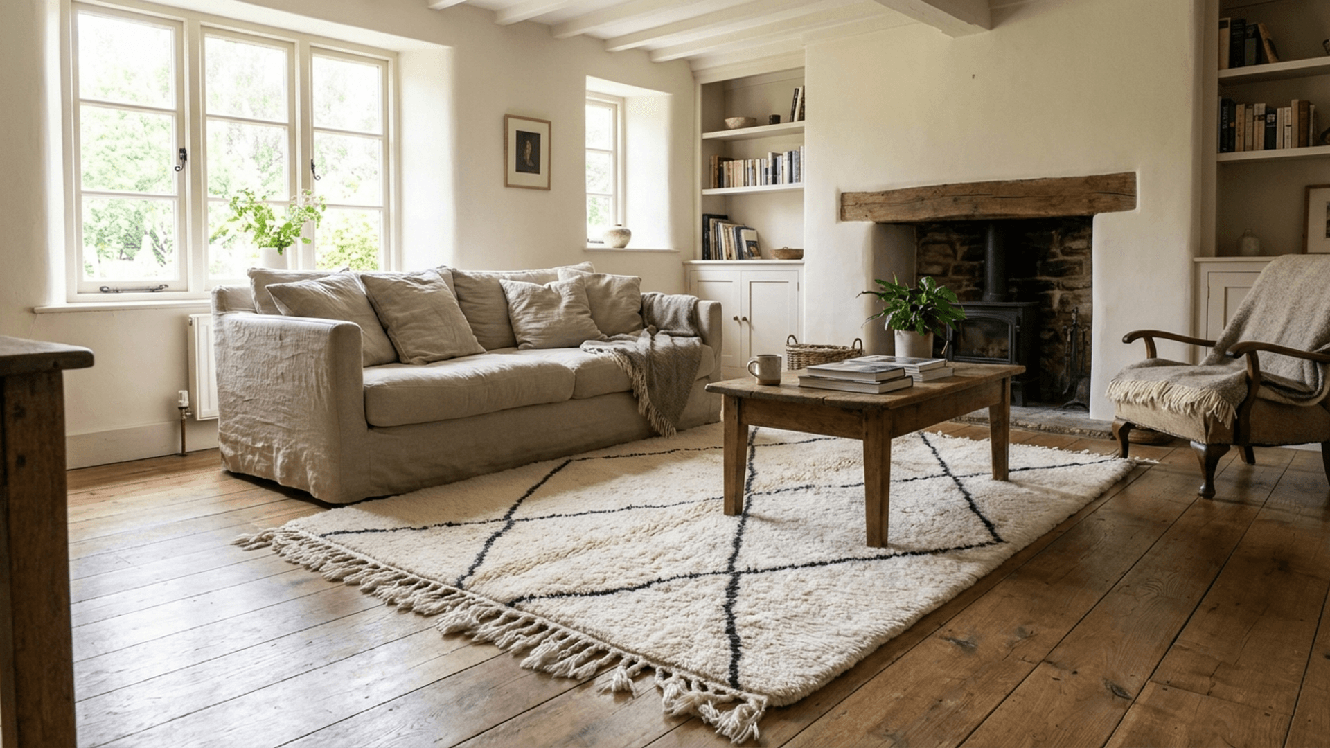 โ Beni Ourain Rugs โ WOO-56350