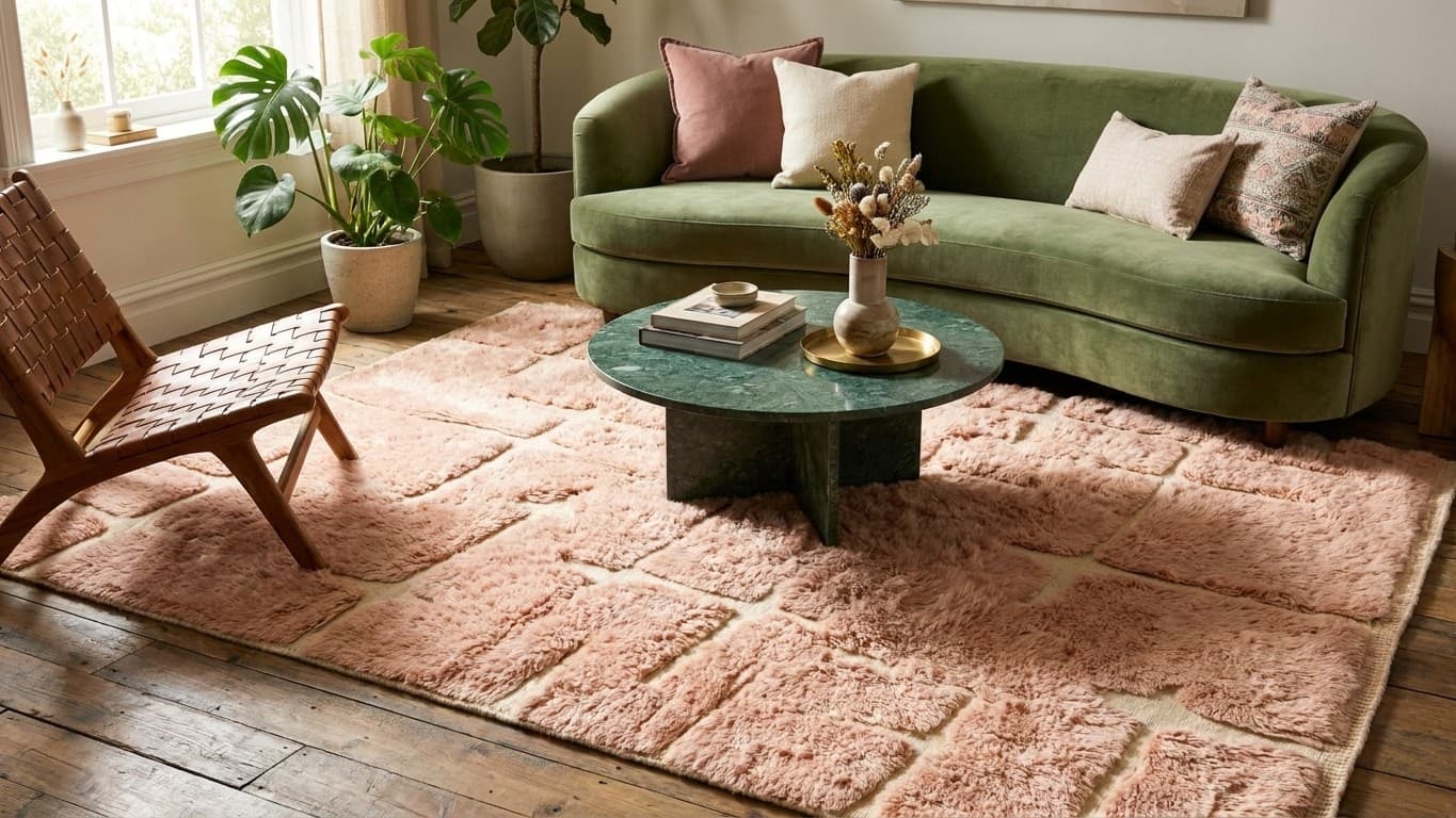 Handmade Wool Rug Beni Mrirt Boho Living Room Decor