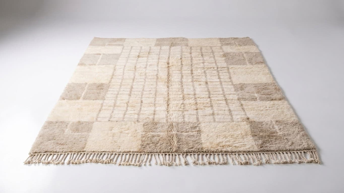 Handmade Wool Rug Beni Mrirt Custom Size Boho Decor