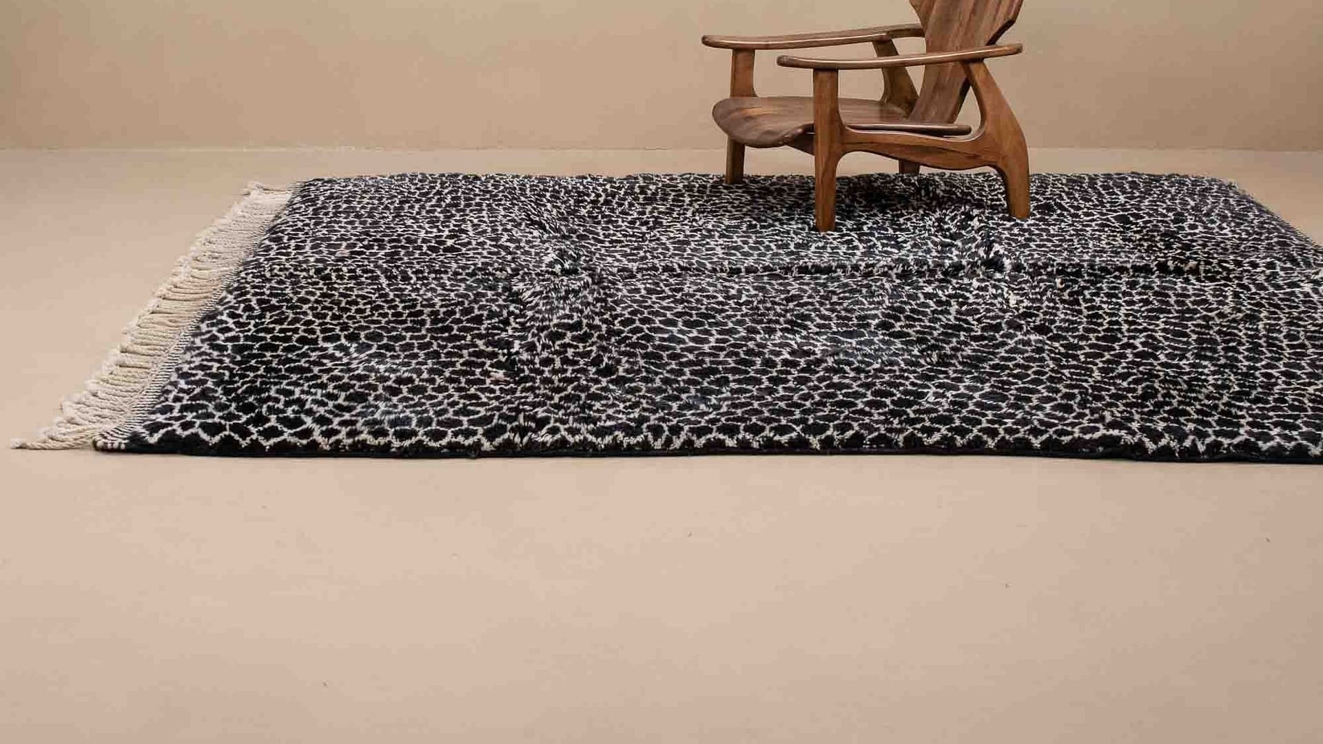 Handmade Wool Rugs - Custom Beni Mrirt Style - Boho Living Room Decor