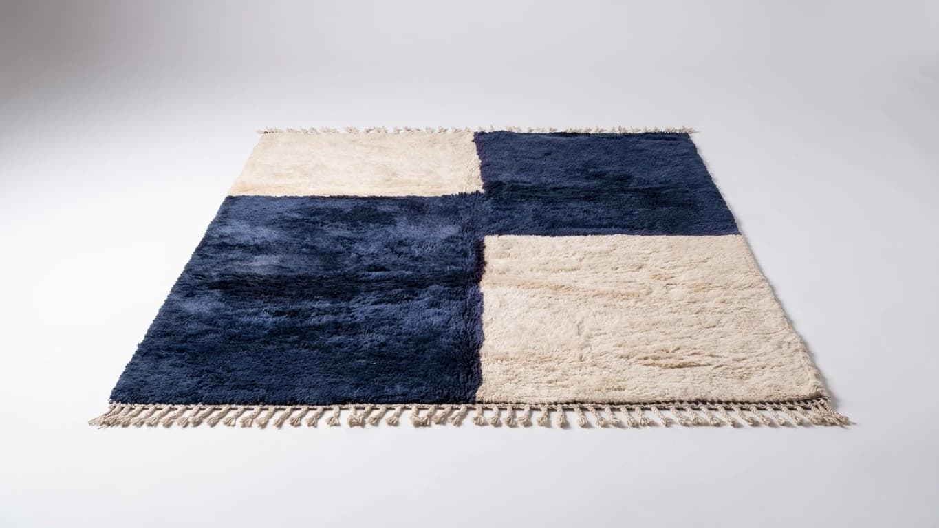 Handmade Wool Rugs, Custom Size Beni Mrirt, Boho Living Room Decor