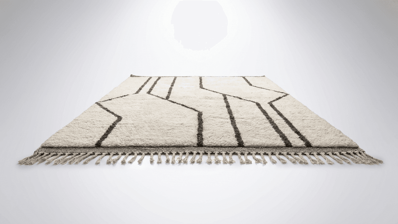 Handmade Wool Rugs Beni Mrirt Custom Size Boho Home Decor