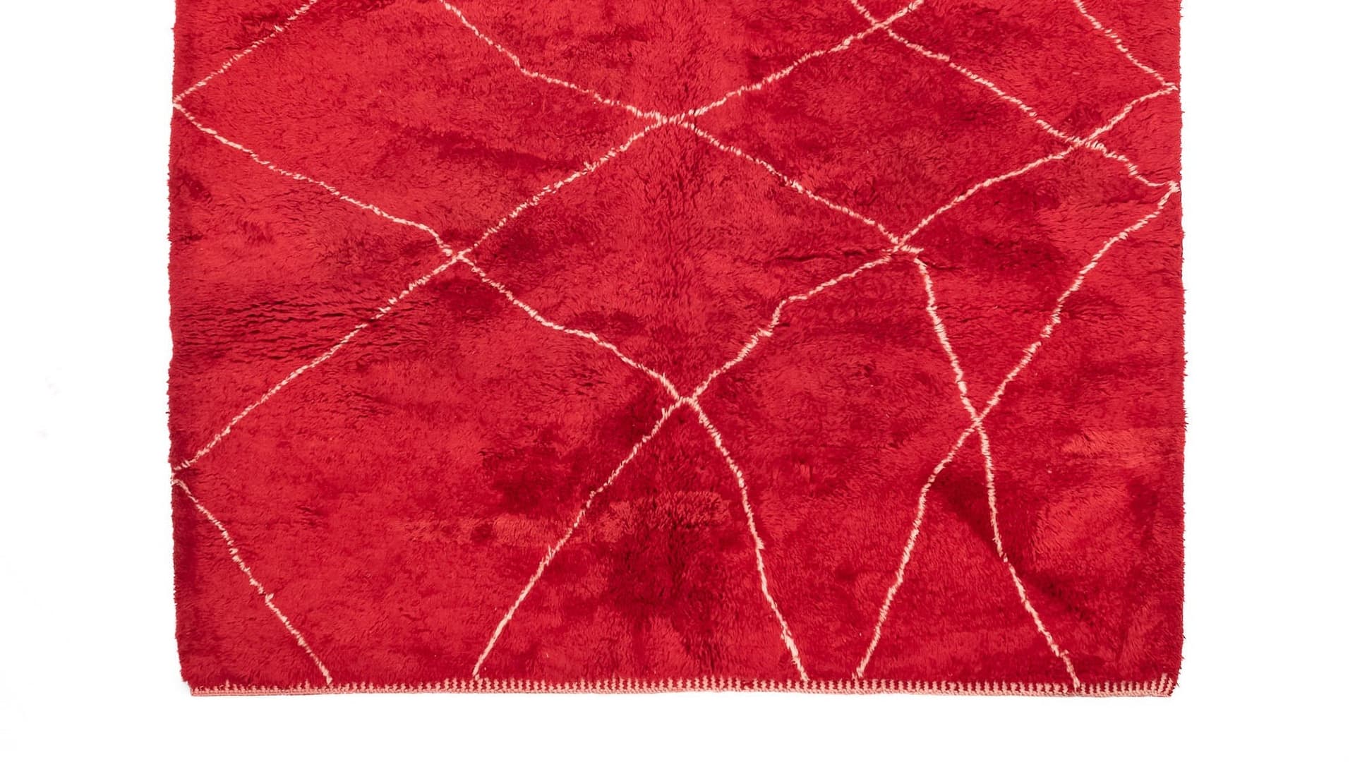 Handmade Wool Beni Mrirt Rug Custom Size Boho Living Room Decor