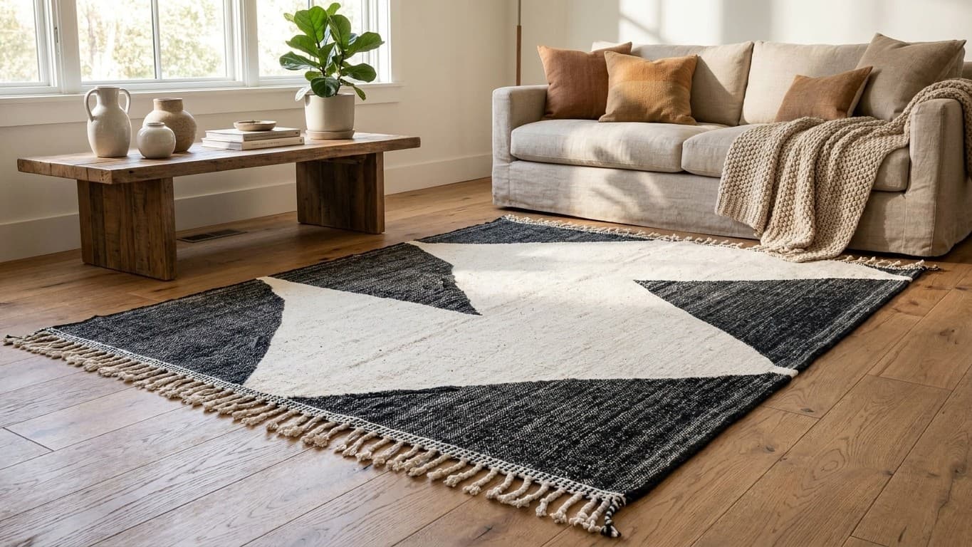 Handmade Wool Rug Kilim Taznakht Custom Boho Living Room Decor
