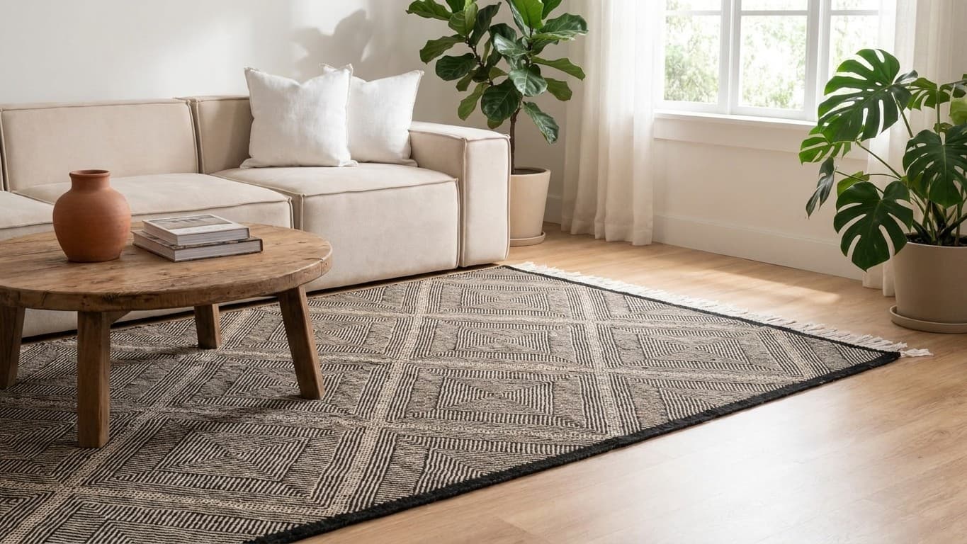 Handmade Wool Rug Kilim Taznakht Boho Living Room Decor