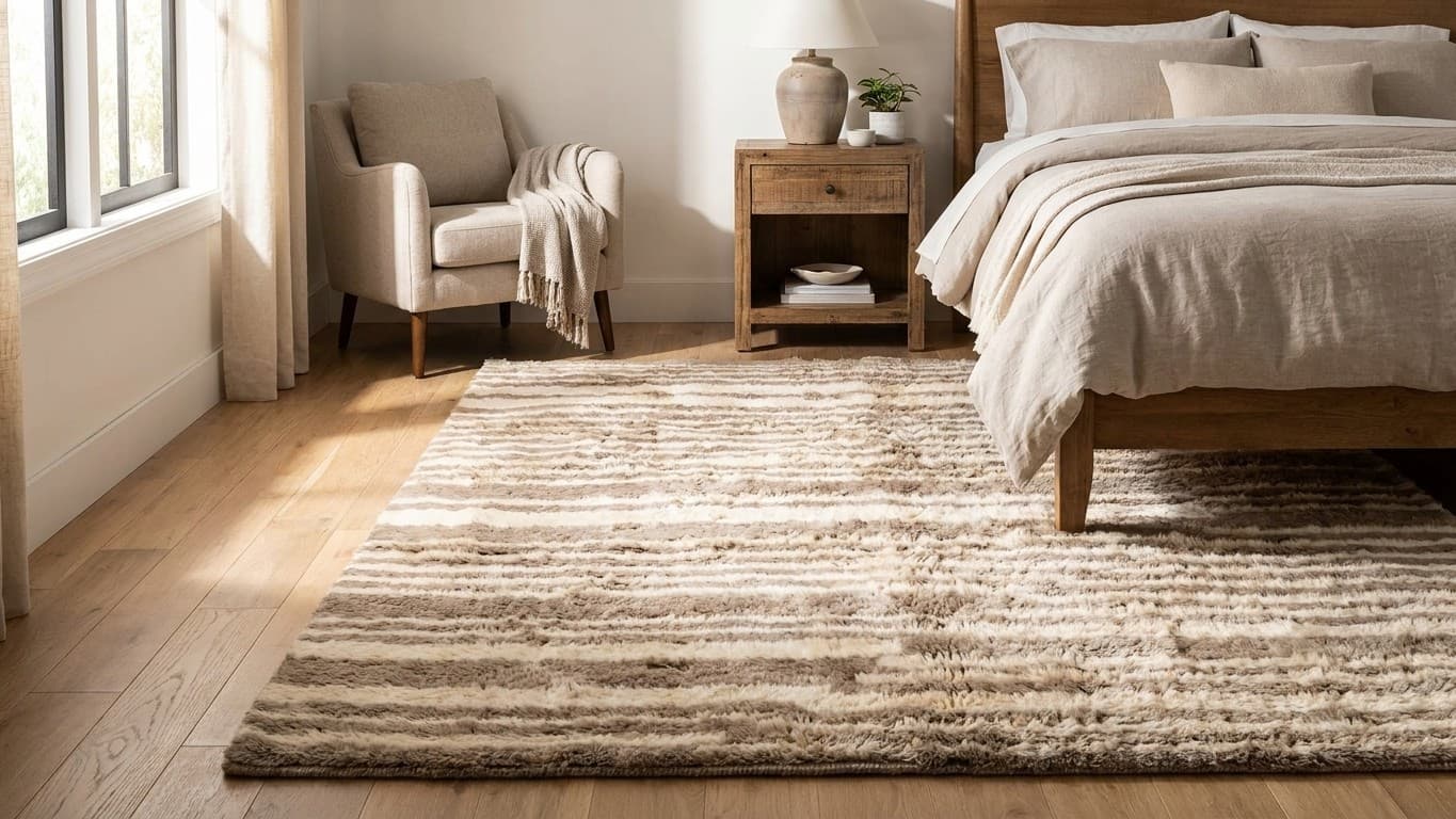 Handmade Wool Rug Beni Mrirt Boho Decor Bedroom Living Room
