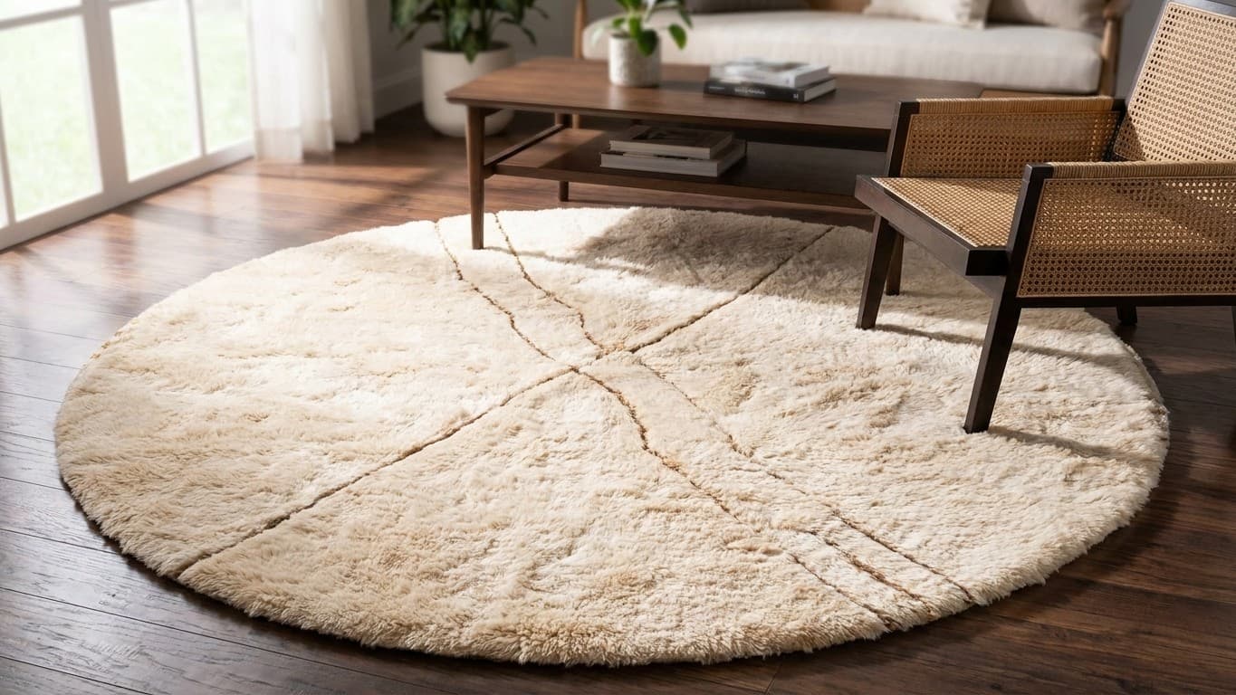 Handmade Wool Rugs Custom Size Boho Beni Mrirt Living Room