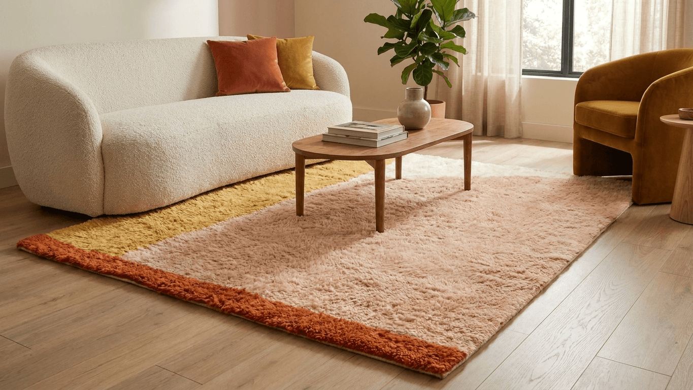 Handmade Wool Rug Boho Living Room Decor