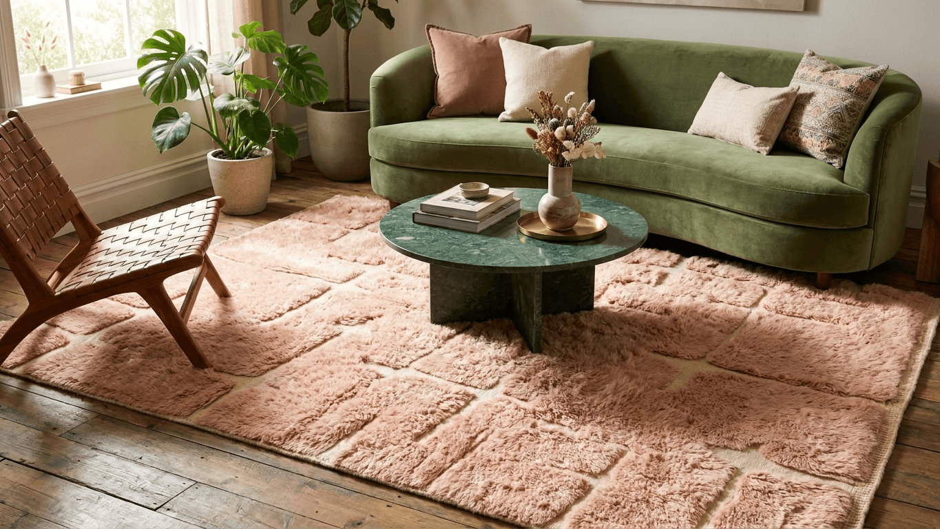Handmade Wool Rug Beni Mrirt Boho Living Room Decor