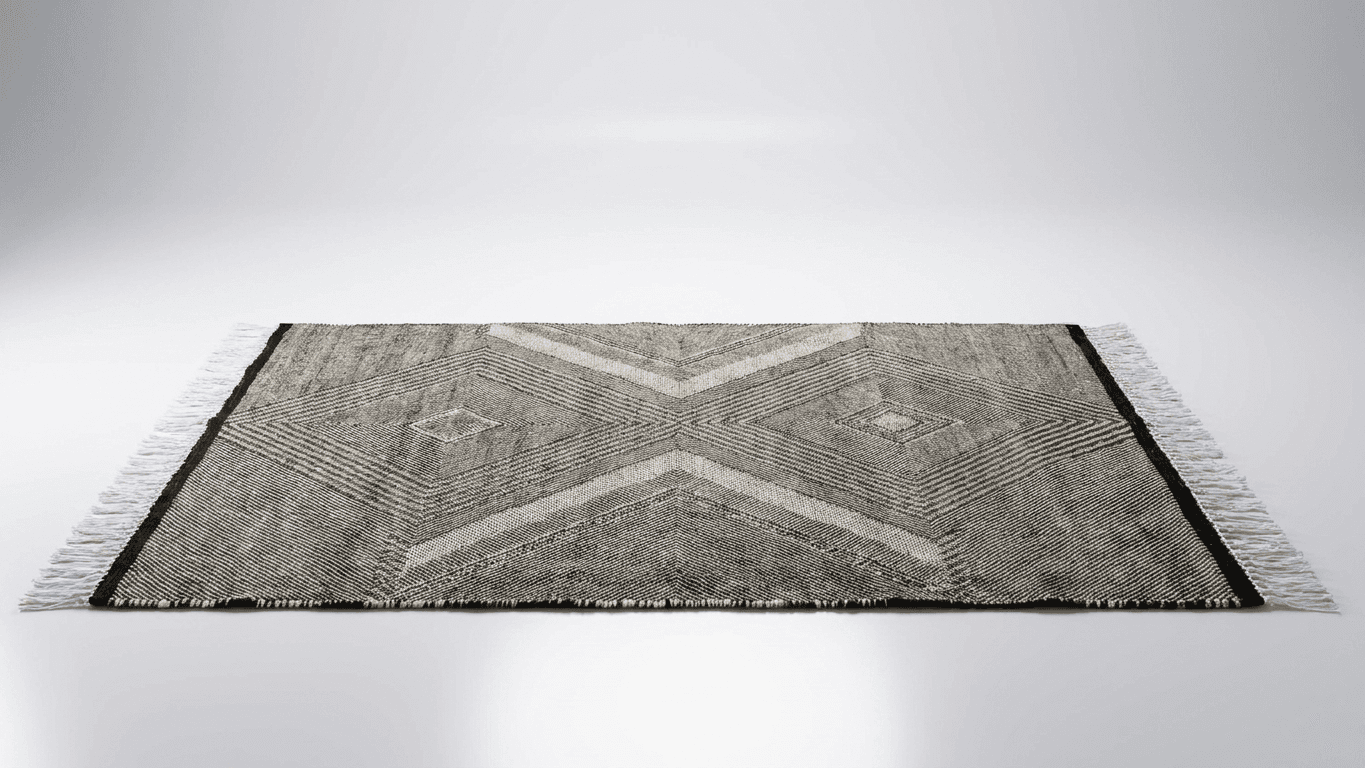 Black X-Motif Taznakht Rug