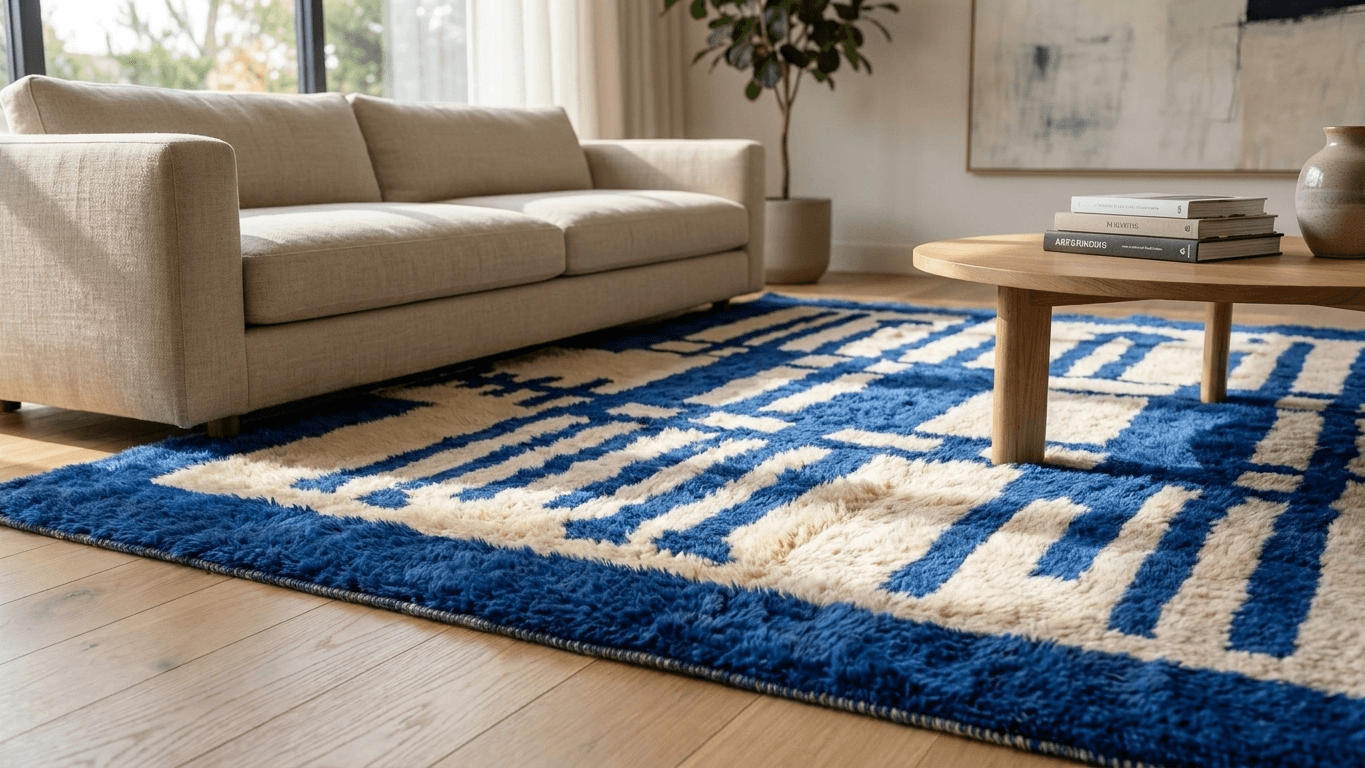 Handmade Wool Rug Boho Living Room Decor