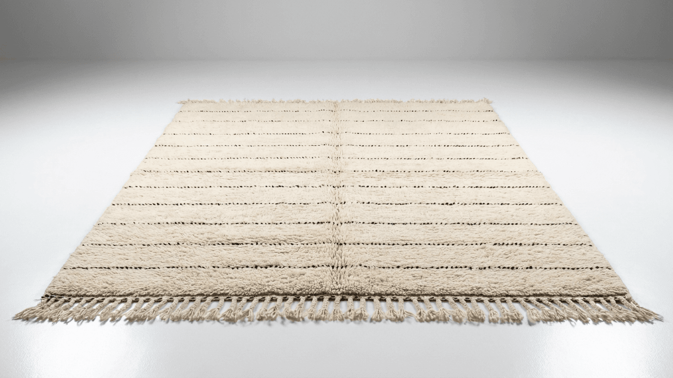 Handmade Wool Rug Beni Mrirt Boho Decor Custom Size