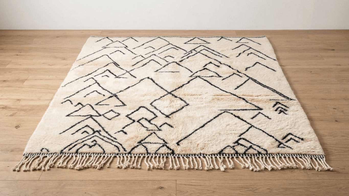 Handmade Wool Rug Beni Mrirt Boho Custom Size Home Decor