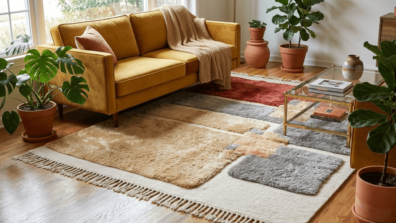 Handmade Wool Rug - Beni Mrirt - Boho Modern Decor