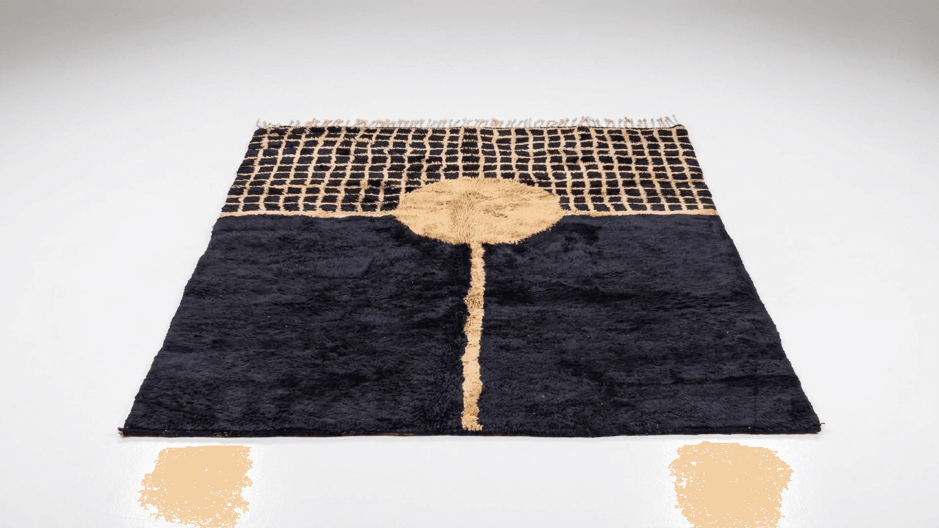 Handmade Wool Rugs Beni Mrirt Boho Custom Size Living Room Decor