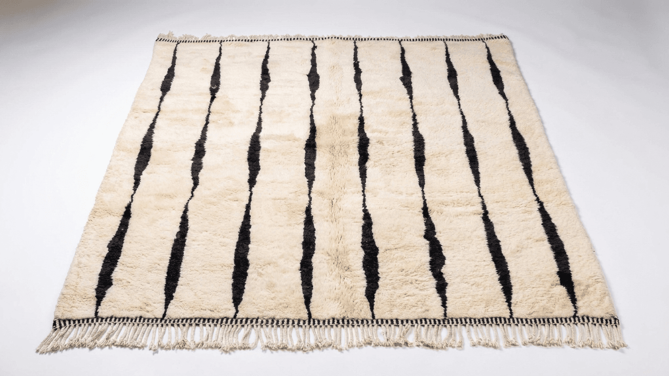 Handmade Wool Rugs Beni Mrirt Custom Size Boho Living Room Decor