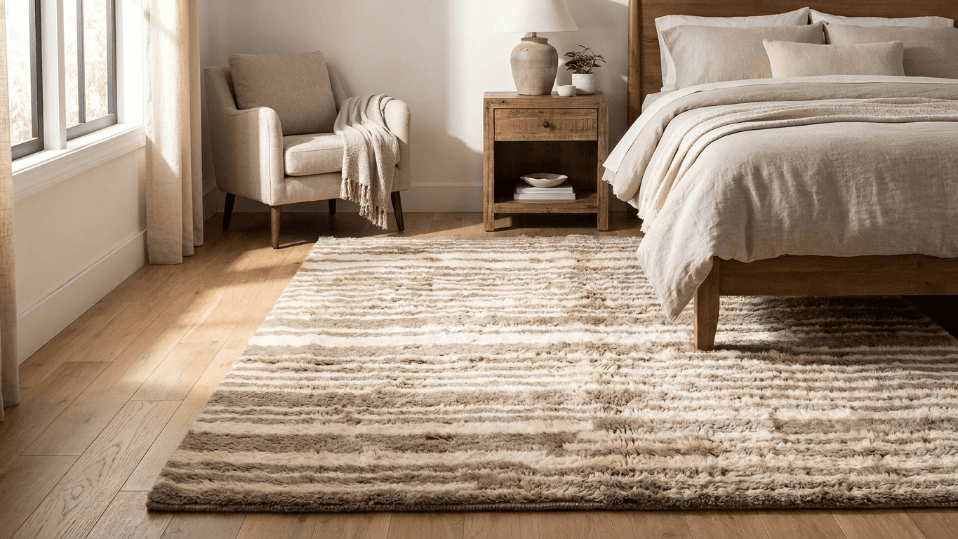 Handmade Wool Rug Beni Mrirt Boho Decor Bedroom Living Room