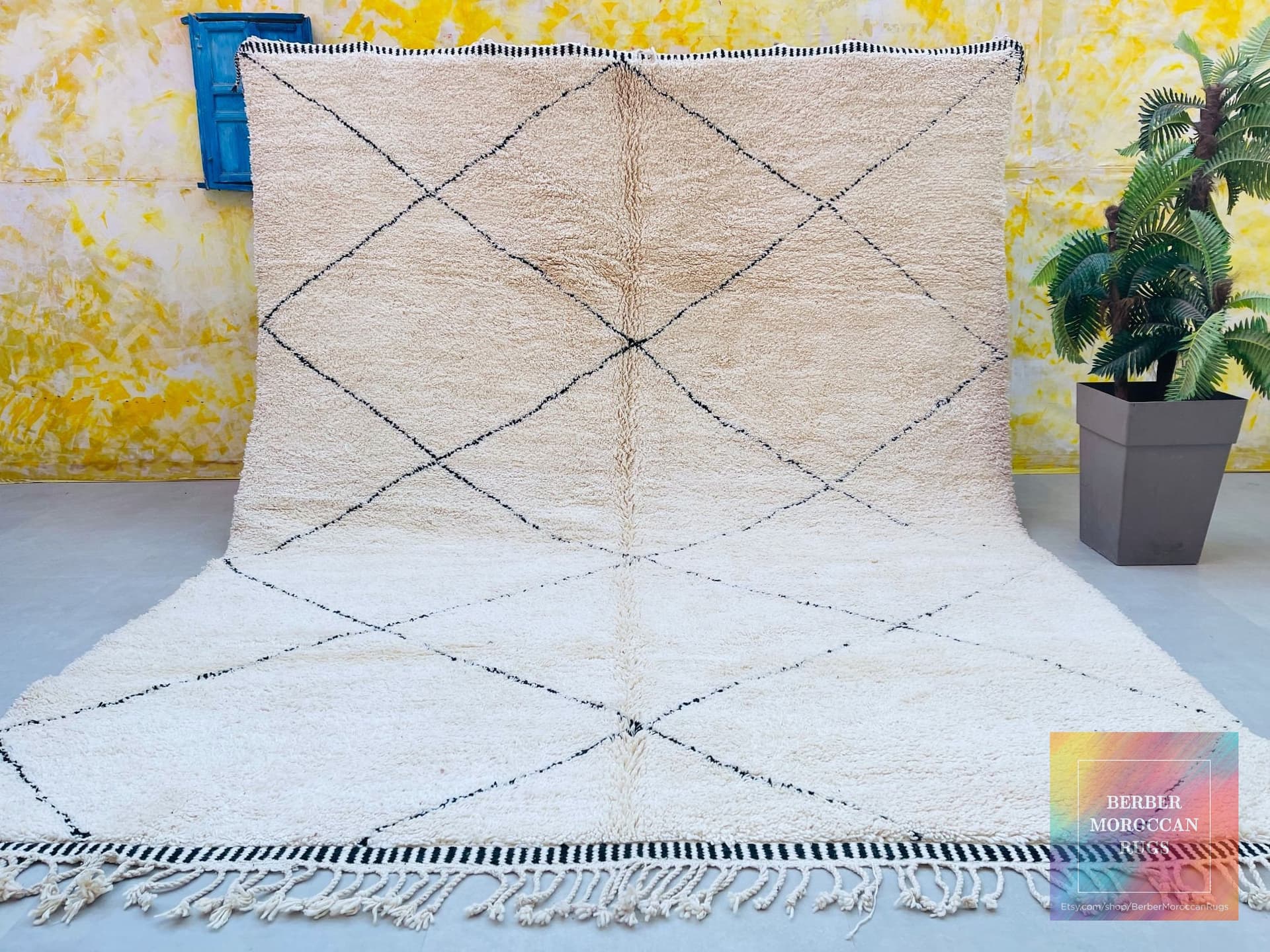 Ivory Crossing Diamond Beni Ourain Rug
