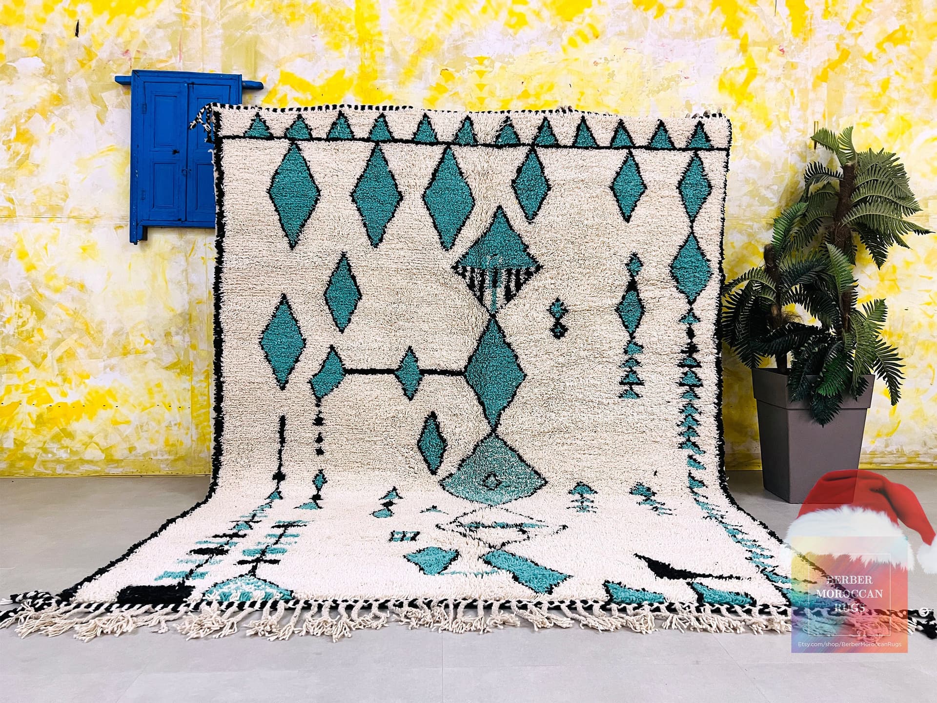 Moroccan Berber rug - Beni ourain rug - Custom area rug - handmade White rug