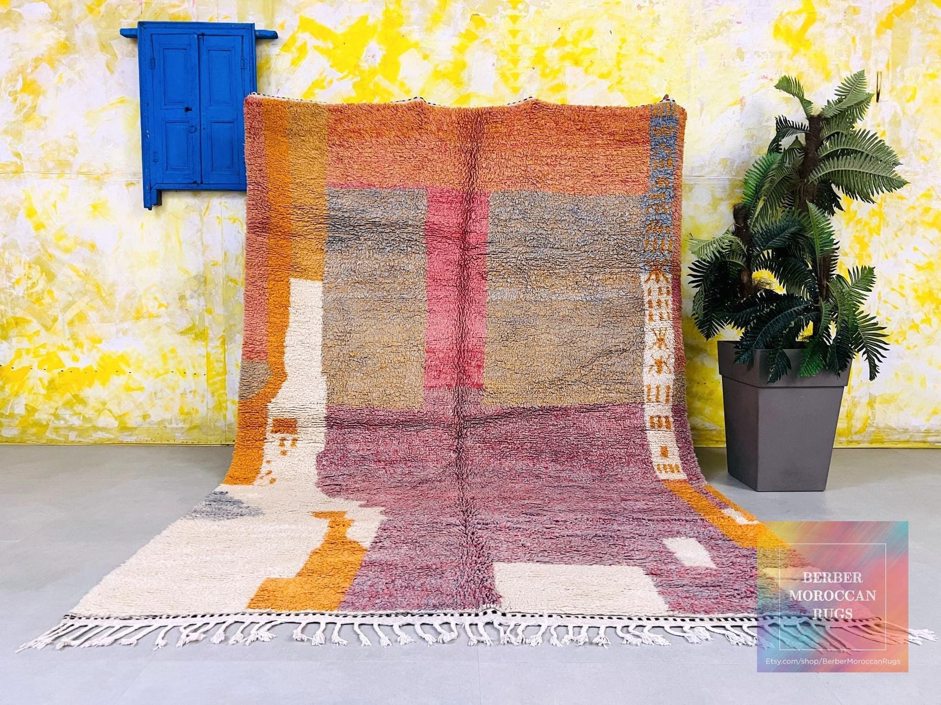 Multicolor Patchwork Shag Rug