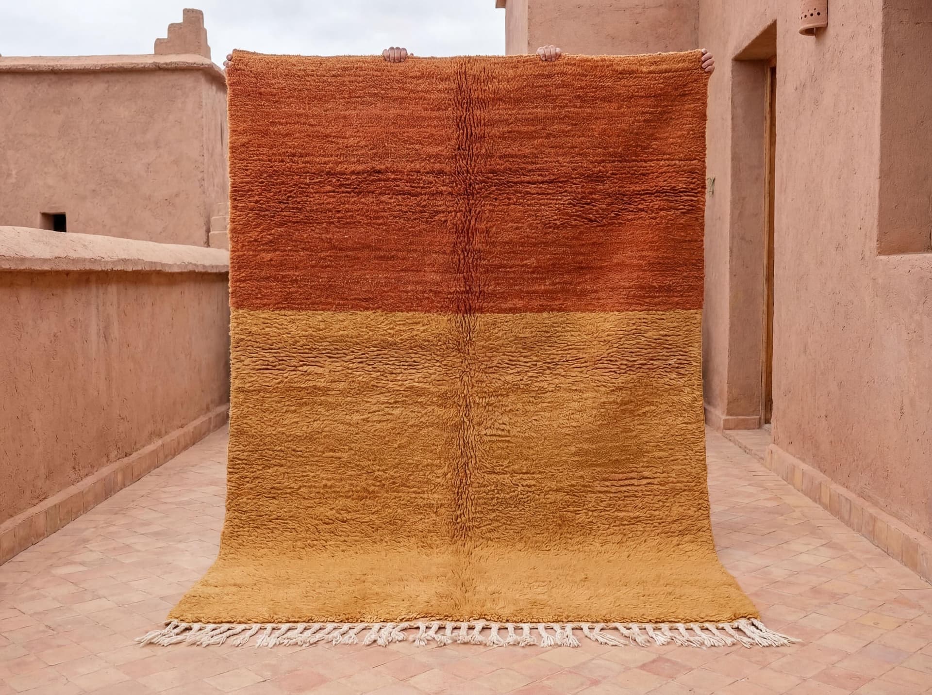 Orange Ombre Shag Rug