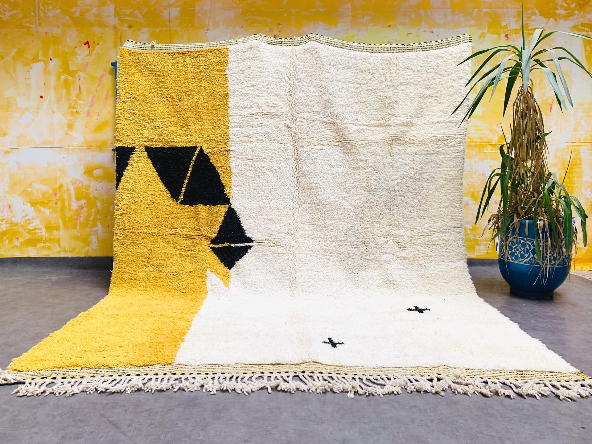 Handmade Beni Ourain Wool Rug, Moroccan Berber Carpet