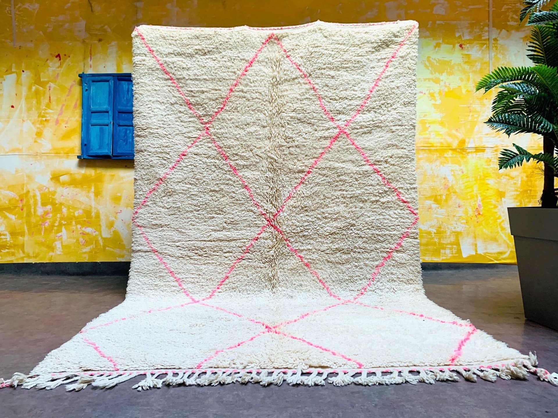 Handmade Beni Ourain Wool Rug, Authentic Moroccan Berber Carpet